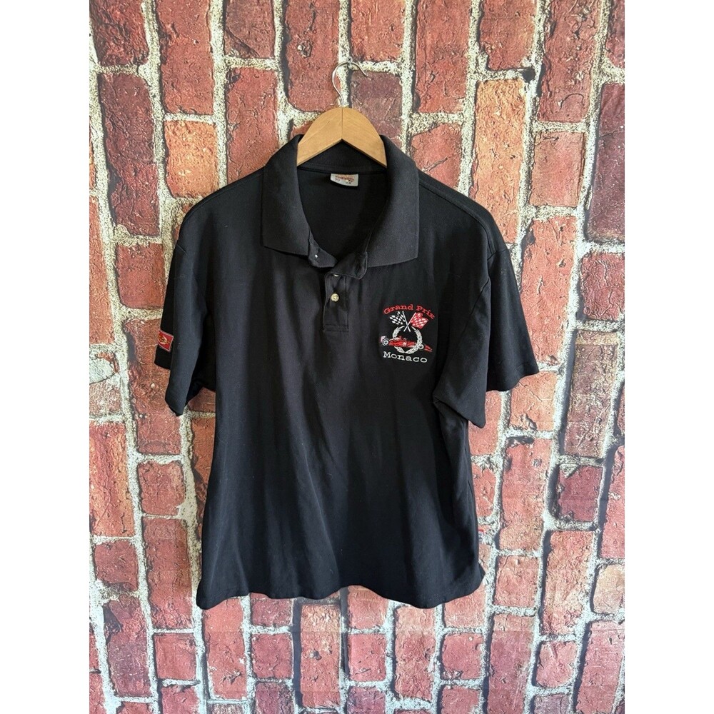 Grand Prix Monaco Racing Polo Shirt Black XL Motorsport Vintage
